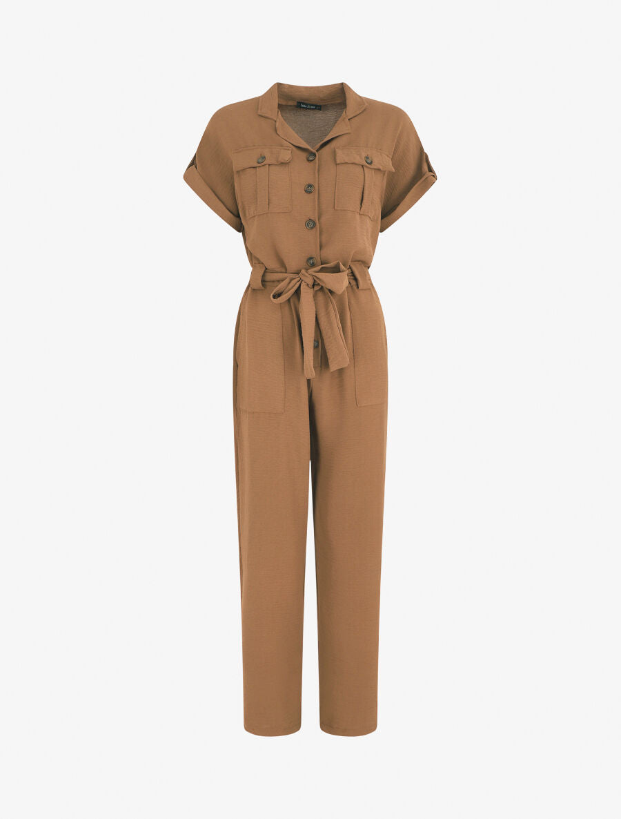 Combinaison unie fluide - Camel - 1