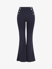Pantalon fluide à fermeture stylisée - Marine - 5