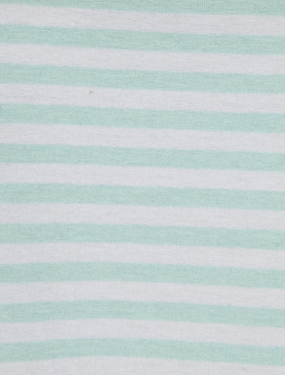 Top marinière coupe droite à épaulettes - Vert menthe - 3