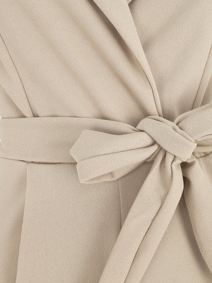 Combinaison unie à col cranté - Beige - 3
