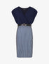 Robe fourreau manches courtes et rayures - Marine - 1