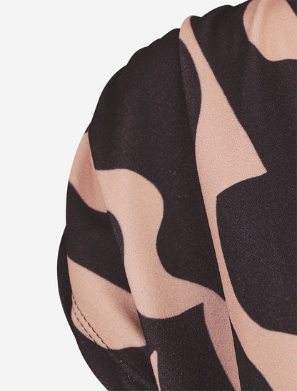 Robe courte ajustée à motif géométrique - Camel - 3