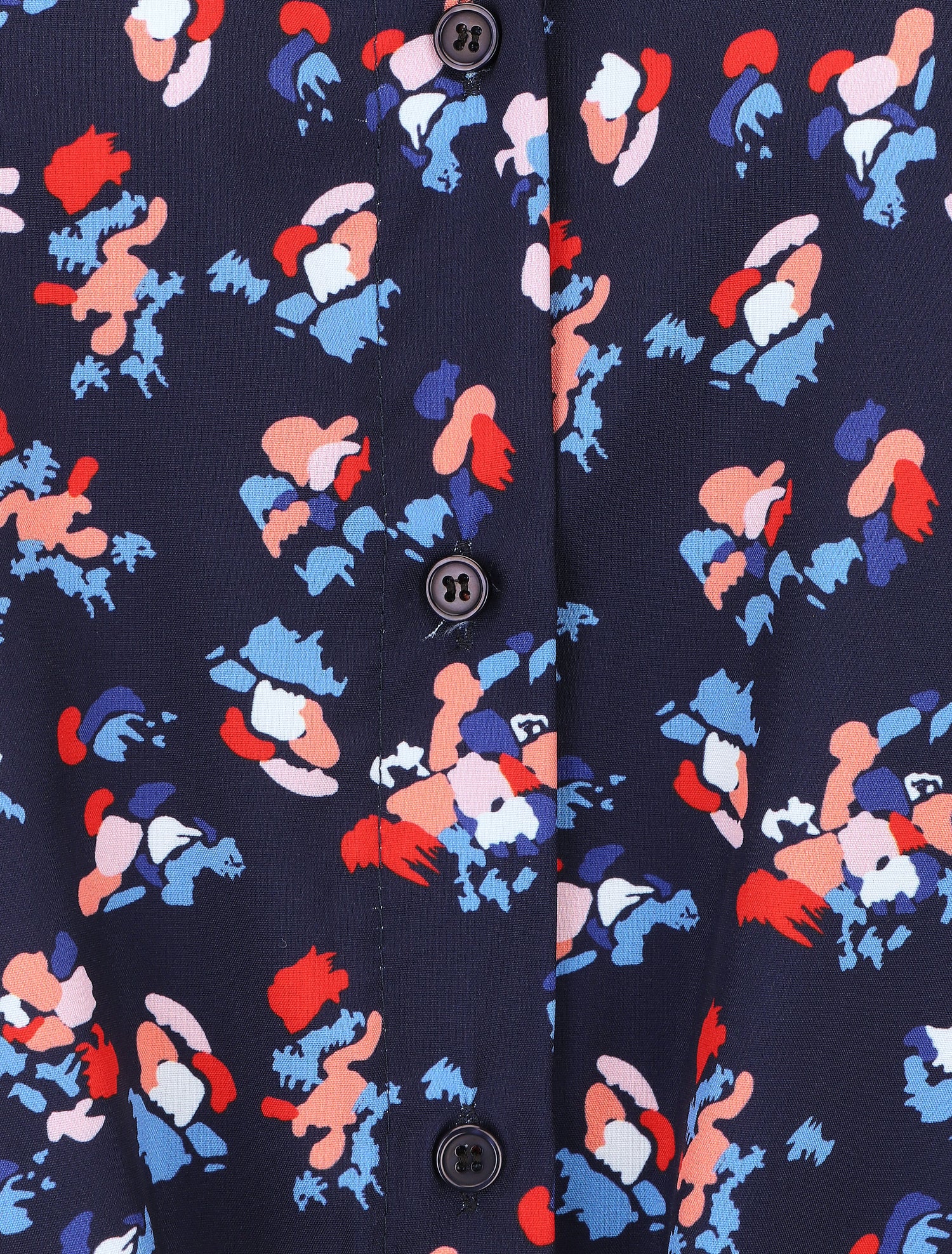 Chemise fleurie sans manches - Marine - 3