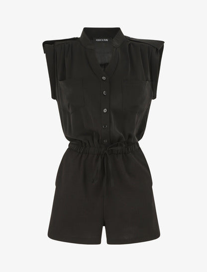 Combishort fluide sans manches - Noir - 4
