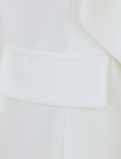 Veste droite unie col cascade - Blanc - 3