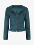 Veste zippée en suédine - Bleu canard - 1