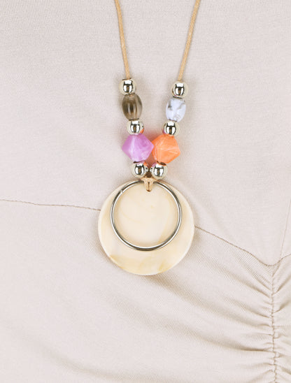 Robe froncée unie manches courtes - Beige - 3