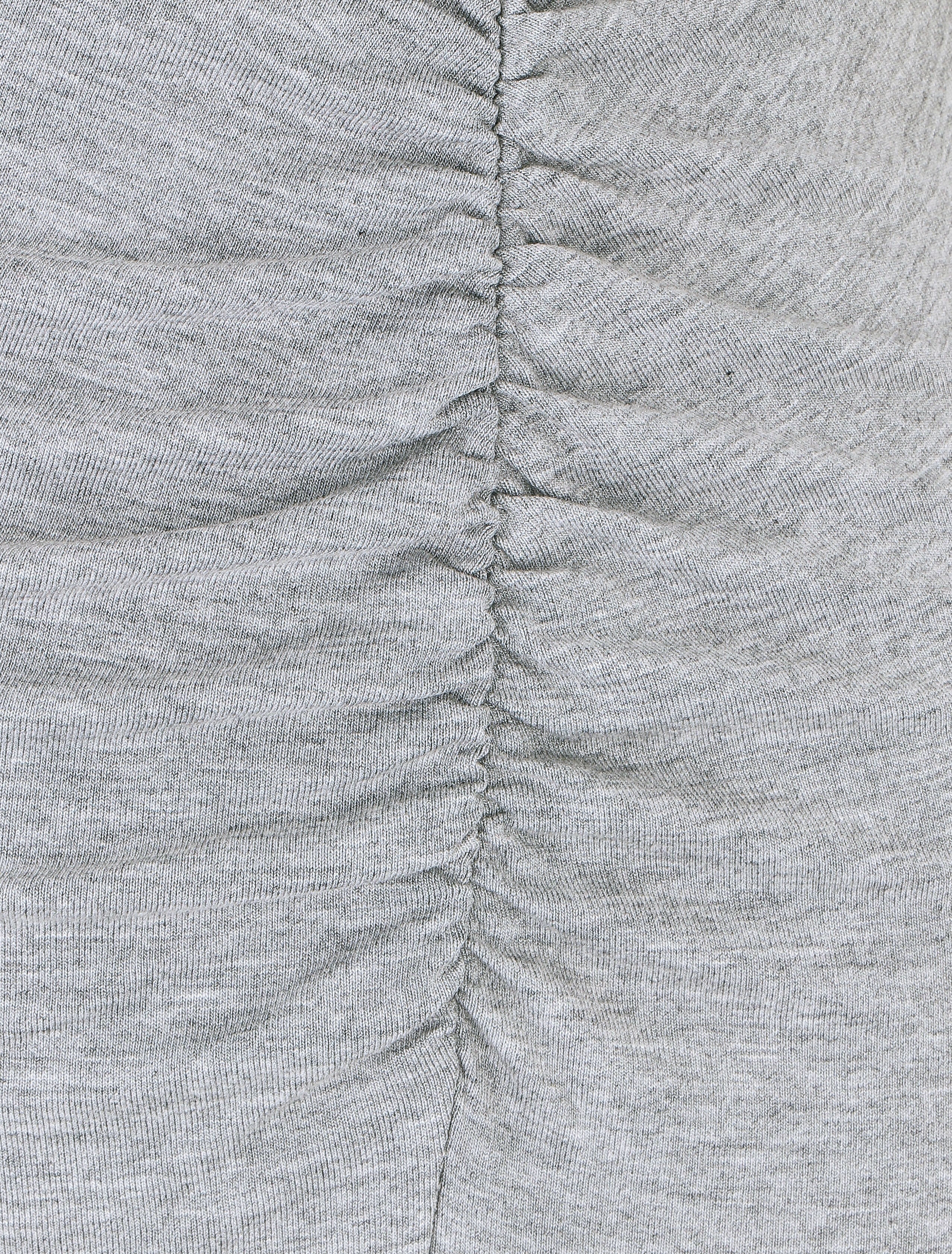 Robe froncée unie manches courtes - Gris chiné - 3