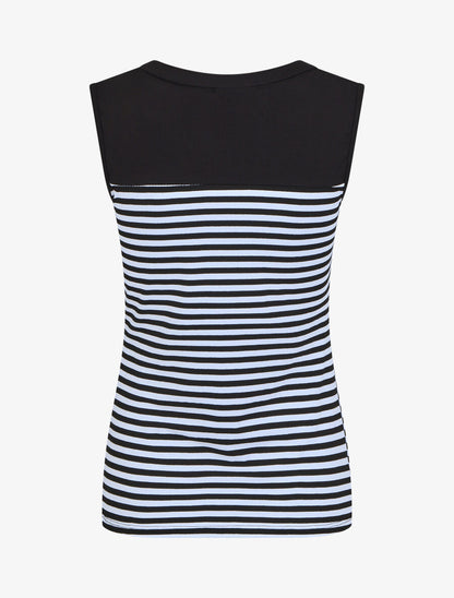 Top à imprimé style marinière - Noir - 2