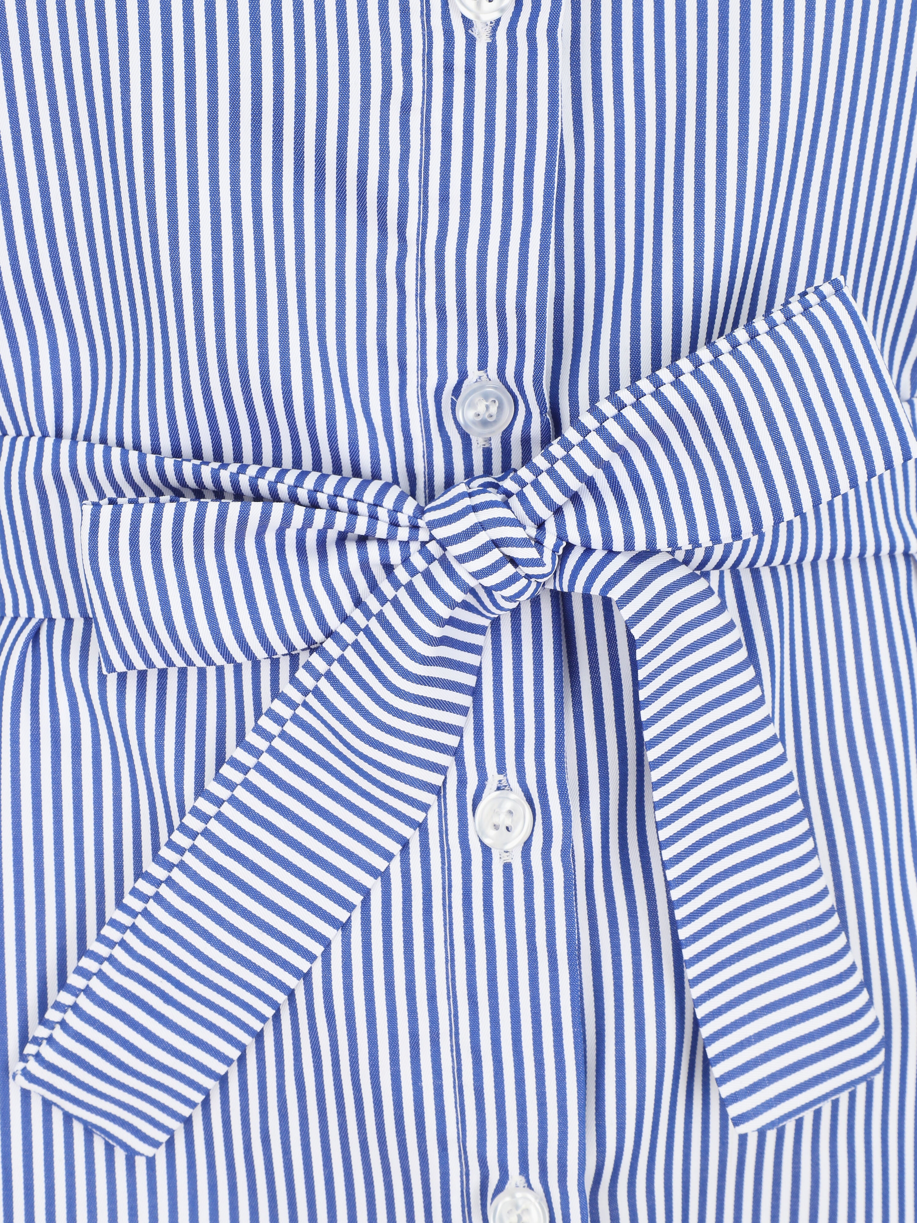 Robe chemise rayée manches courtes - Bleu - 3