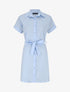 Robe chemise courte unie manches courtes - Bleu clair - 5