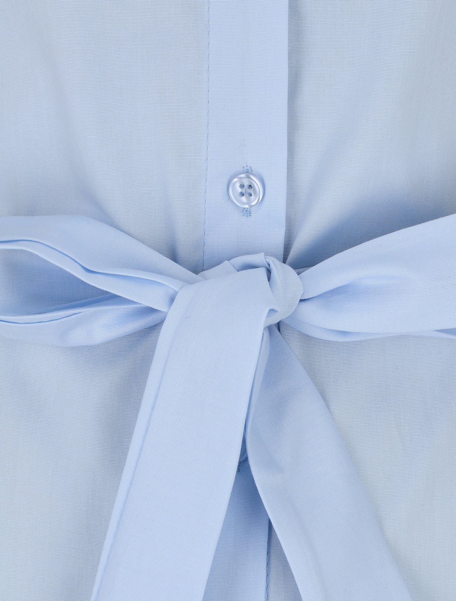 Robe chemise courte unie manches courtes - Bleu clair - 3