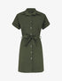Robe chemise courte unie manches courtes - Kaki - 5