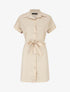 Robe chemise courte unie manches courtes - Beige - 1