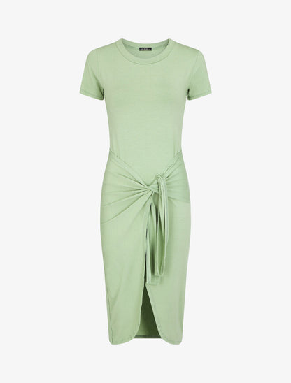 Robe longue style portefeuille - Vert d&