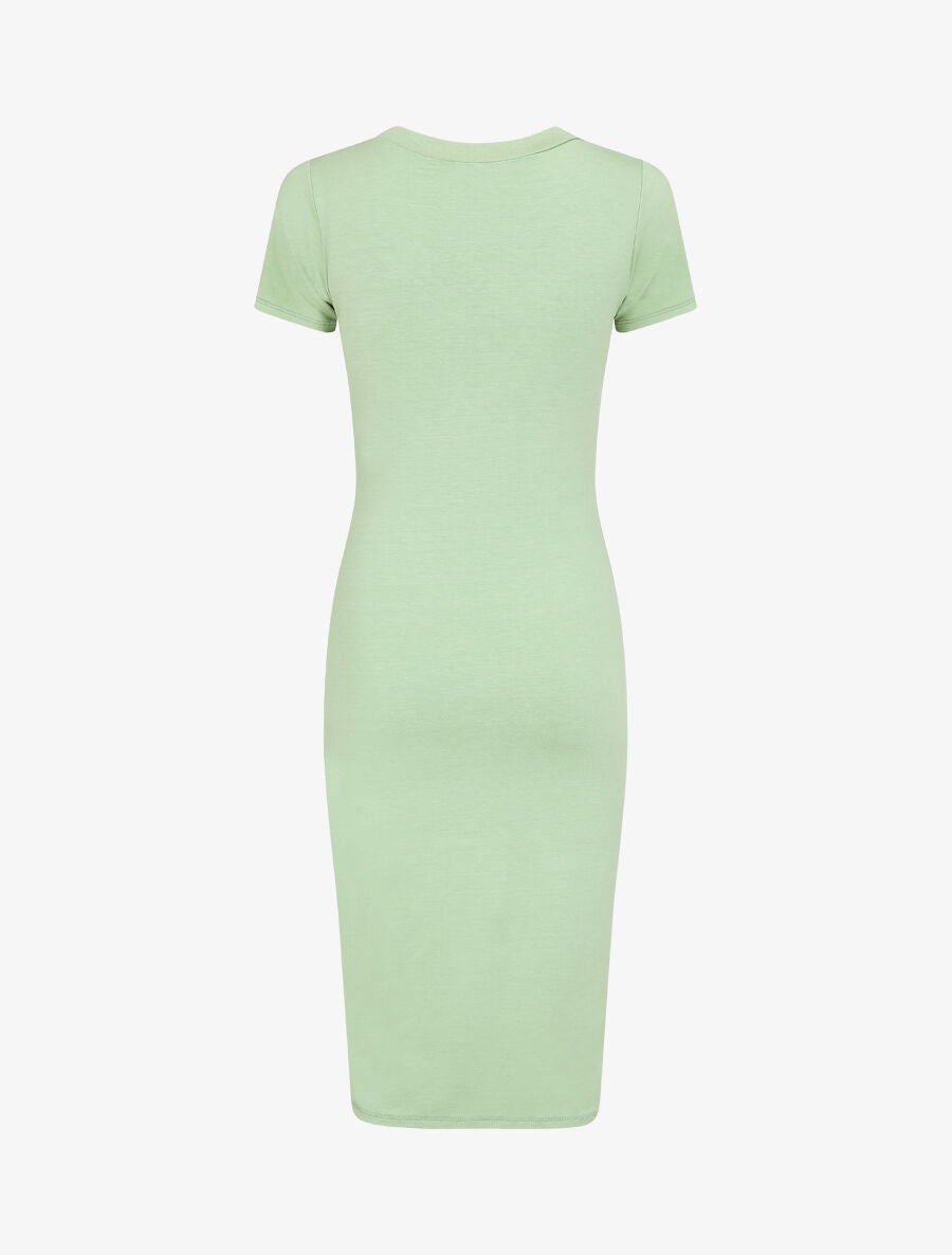 Robe longue style portefeuille - Vert d&