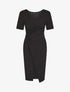 Robe portefeuille fendue manches courtes - Noir - 4
