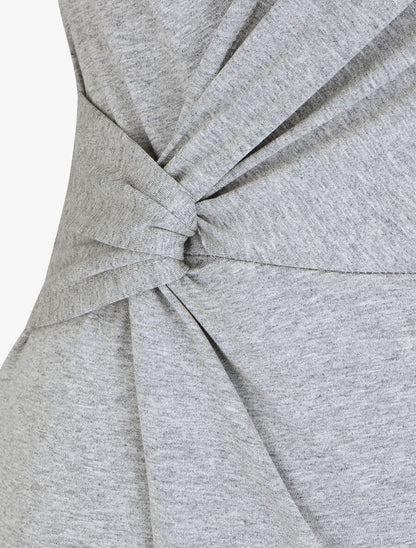 Robe portefeuille fendue manches courtes - Gris chiné - 3