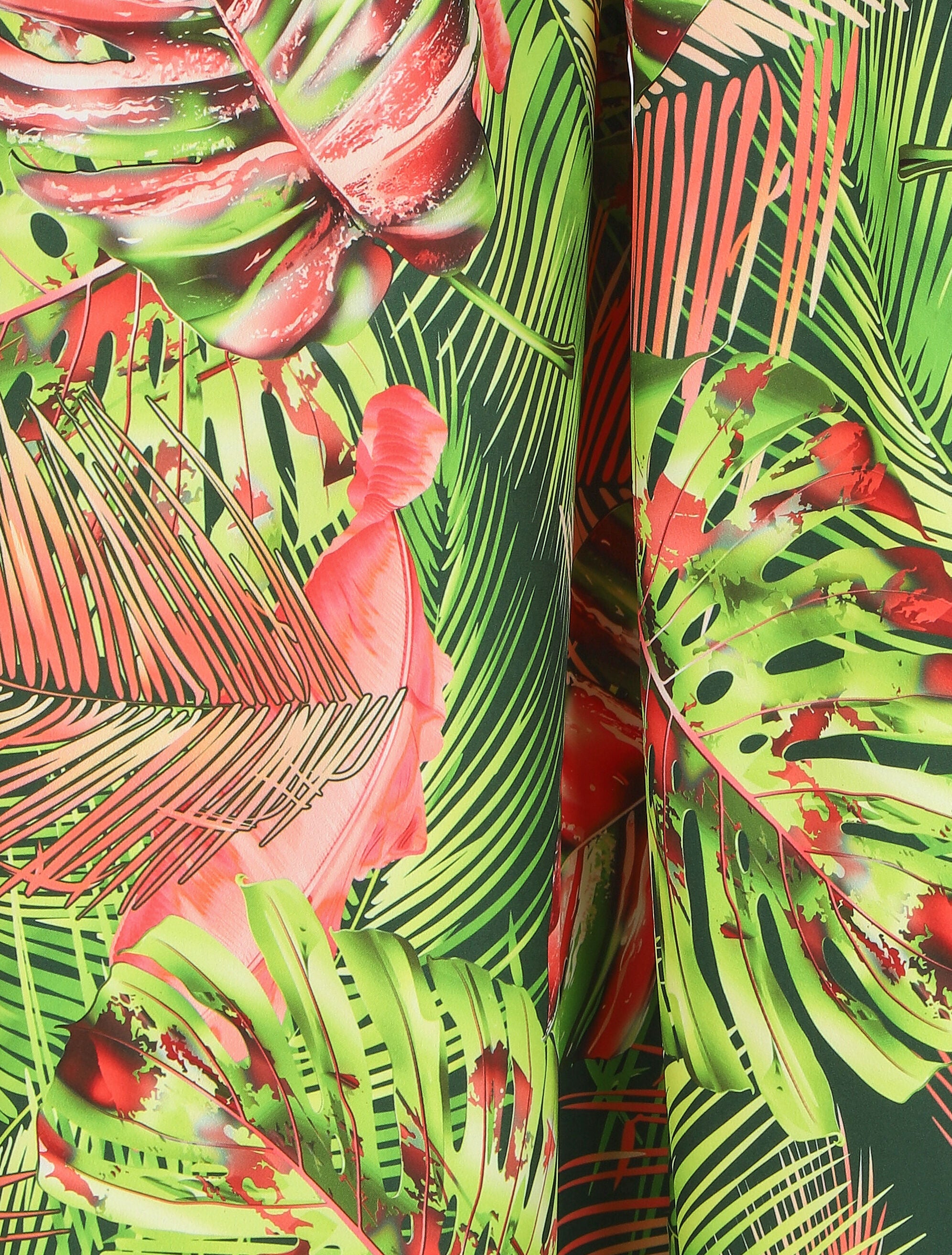 Pantalon ample imprimé tropical - Vert - 3