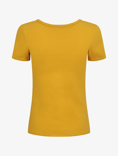 Top uni à boutons décoratifs - Jaune - 2
