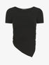 T-shirt asymétrique uni manches courtes - Noir - 4