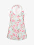Top satiné à dos nu et imprimé floral style aquarelle - Beige - 1