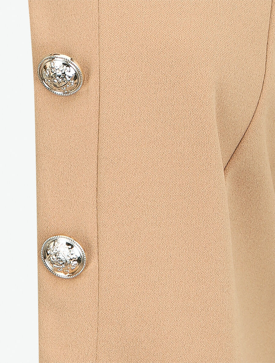 Veste droite boutonnée unie - Camel - 3