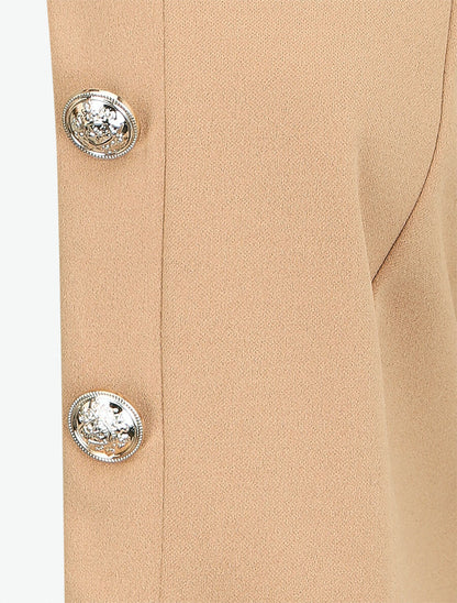 Veste droite boutonnée unie - Camel - 3