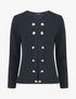 Veste droite boutonnée unie - Marine - 5