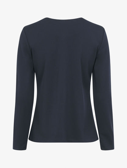 Veste droite boutonnée unie - Marine - 2