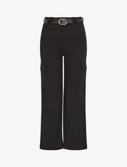 Pantalon fluide style cargo - Noir - 4