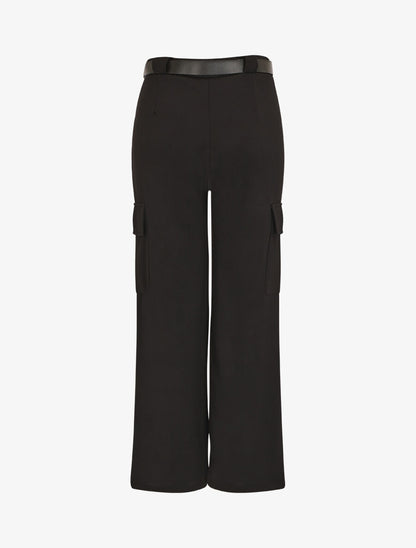Pantalon fluide style cargo - Noir - 2