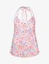 Top satiné à dos nu et imprimé floral style aquarelle - Rose - 4