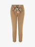 Pantalon slim à noeud fleuri - Camel - 1