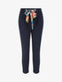Pantalon slim à noeud fleuri - Marine - 5