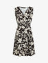 Robe fleuri à taille élastiquée - Noir - 1