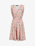 Robe fleuri à taille élastiquée - Rose - 1