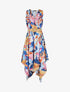 Robe asymétrique à imprimé tropical - Marine - 5