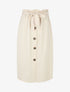 Jupe mi-longue droite taille haute - Beige - 1