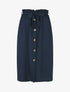 Jupe mi-longue droite taille haute - Marine - 1