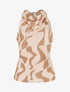 Top satiné sans manches imprimé graphique - Beige - 1