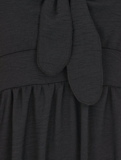 Robe longue unie dos nu - Noir - 3