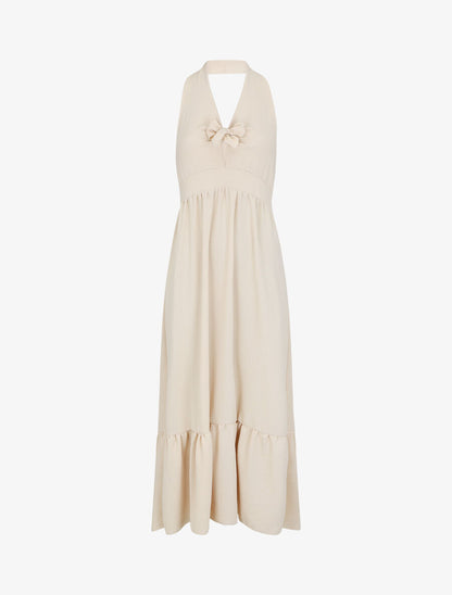 Robe longue unie dos nu - Beige - 1