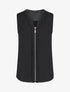 Top en voile uni zippé - Noir - 1