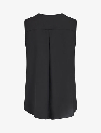Top en voile uni zippé - Noir - 2