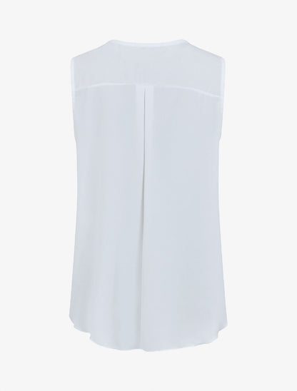 Top en voile uni zippé - Blanc - 2