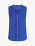 Top en voile uni zippé - Bleu roi - 5