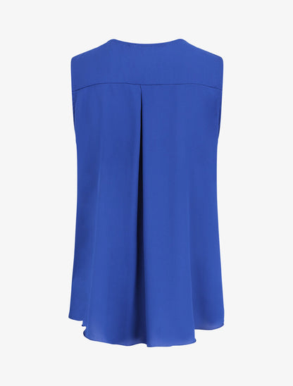 Top en voile uni zippé - Bleu roi - 2
