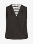 Top sans manches col cache-coeur dos en crochet - Noir - 1