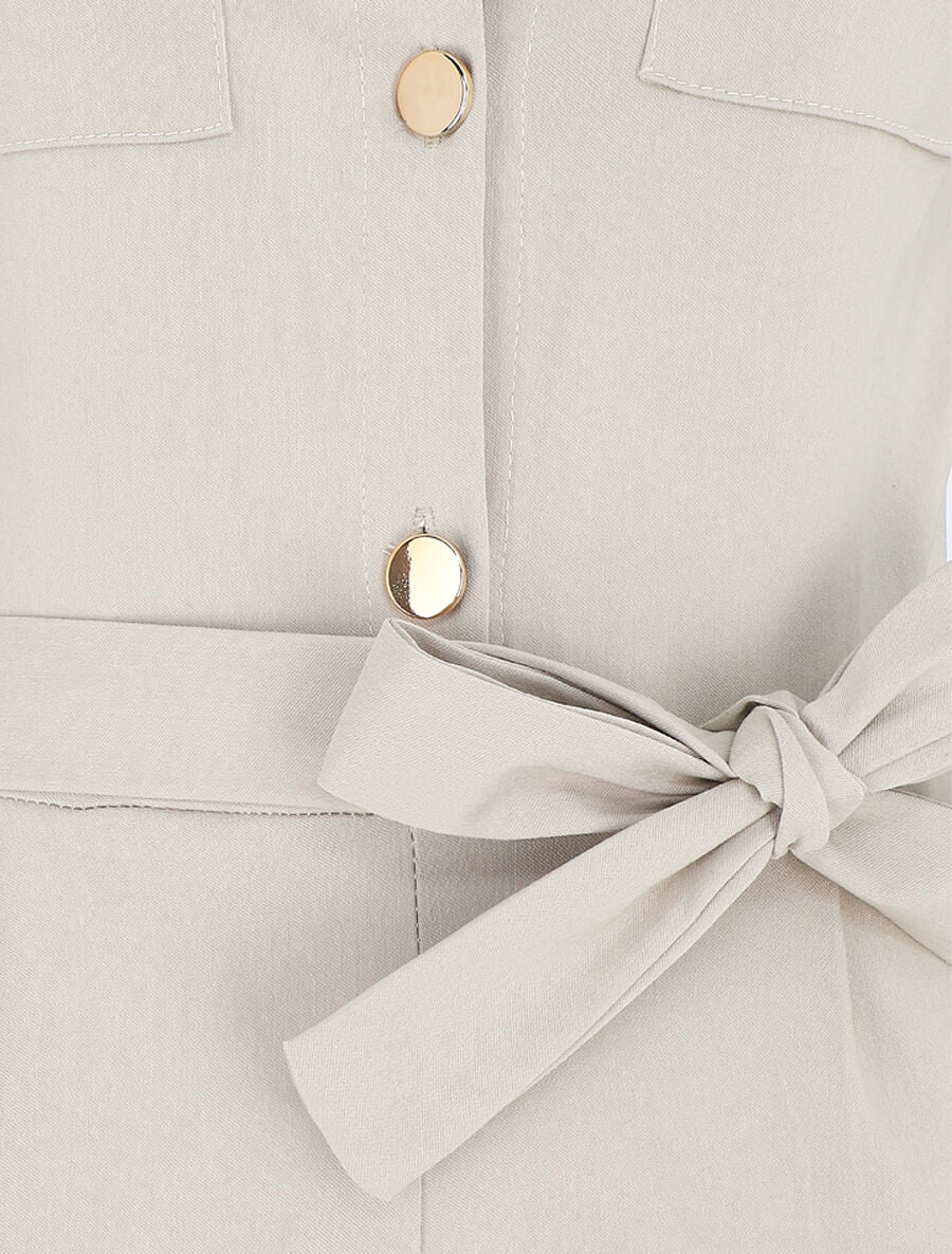 Combinaison ajustée manches courtes - Beige - 3